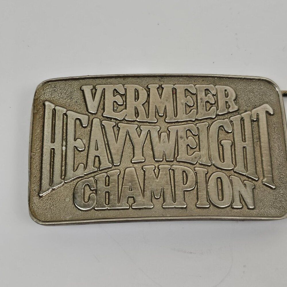 Vermeer Heavyweight Champion Belt Buckle Spec Cast Inc Vtg Agriculture Farmer - Picture 2 of 10